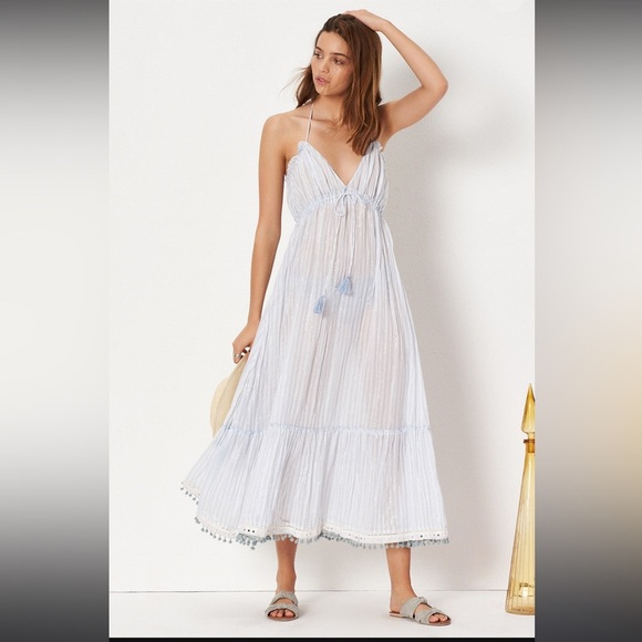 Cecily Midi Dress in Dusty Blue Stripe
TULAROSA - Picture 4 of 4